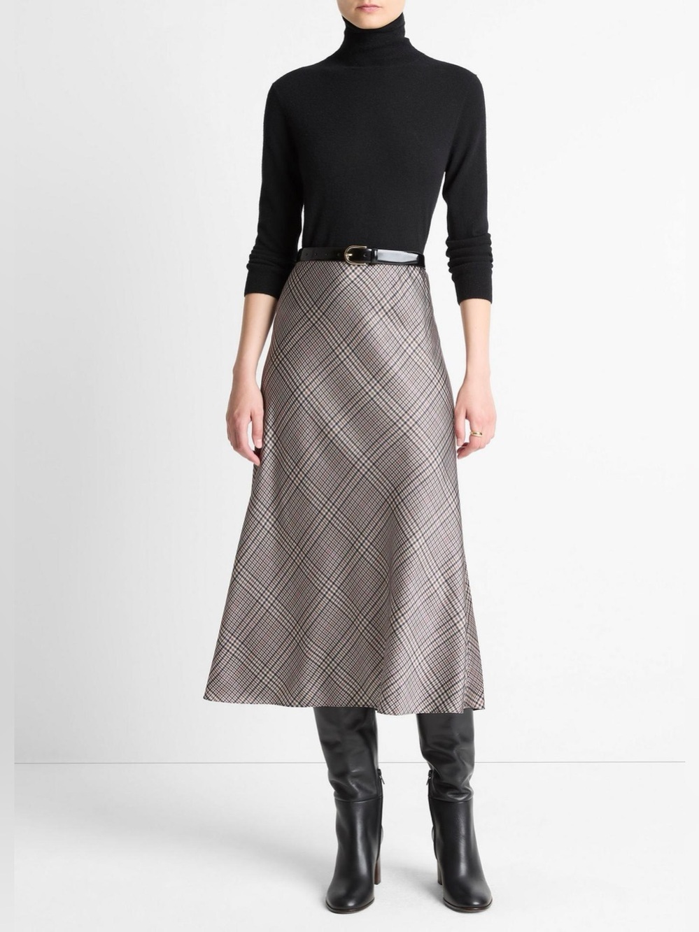Vince Pressed Plaid Satin Slip Skirt from Nordstrom - Picture 1 of 14